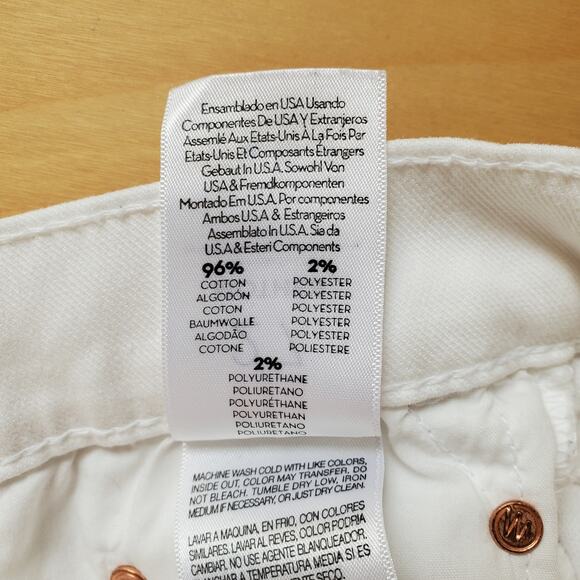 Mother The Dropout Straight Crop Jeans Glass Slipper Wash White Denim Size 27 - Picture 9 of 10